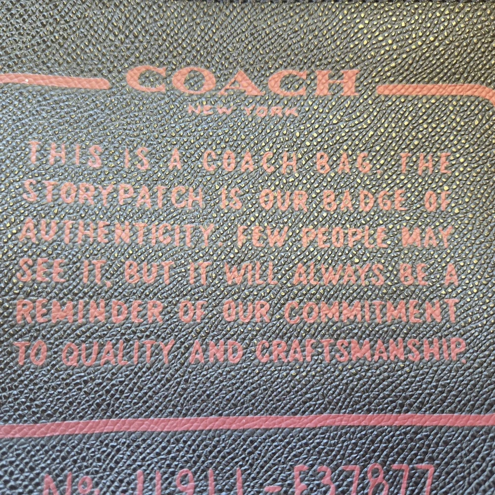 Black Coach StoryPatch Large Corner Leather Zip Pouch. Measures 9.5x6. - Picture 2 of 7